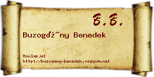 Buzogány Benedek névjegykártya