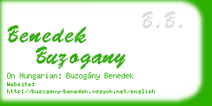 benedek buzogany business card