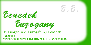 benedek buzogany business card